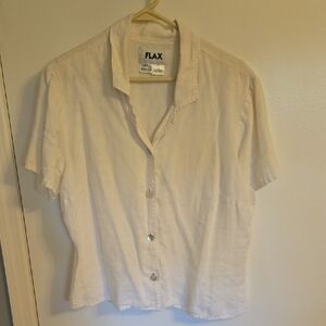 Flax Ivory Short-Sleeve Shirt